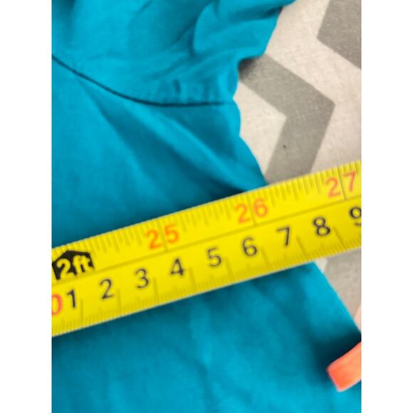 Ekouaer Teal Roll-Tab Sleeve Tunic Shirt Blouse Women’s XXL - Picture 2 of 9